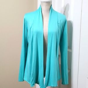 JK LA CALIFORNIA TEAL OPEN CARDIGAN SZ M EXCELLENT CONDITION
